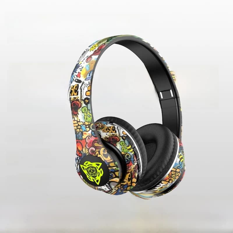Graffiti over-ear trådløse hovedtelefoner med FM-radio og TF-kortslot