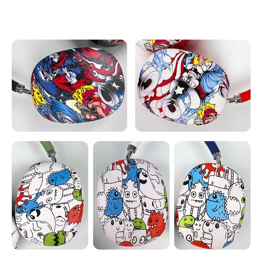 Graffiti Over-Ear Bluetooth-hovedtelefoner med FM-radio og TF-kortslot
