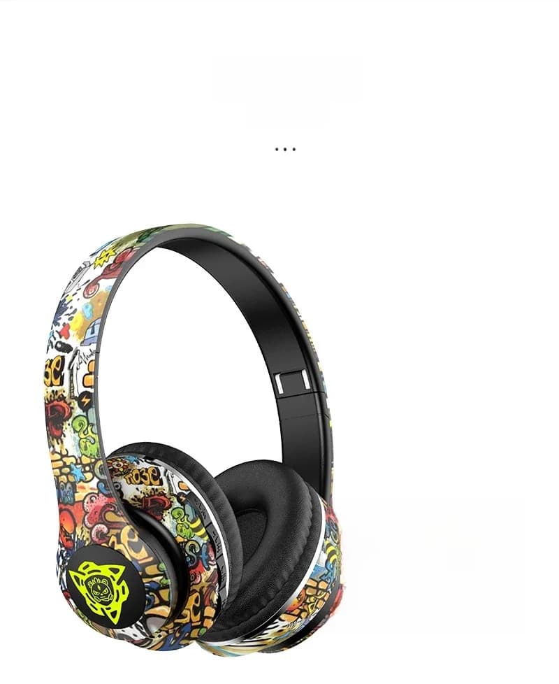 Graffiti over-ear trådløse hovedtelefoner med FM-radio og TF-kortslot