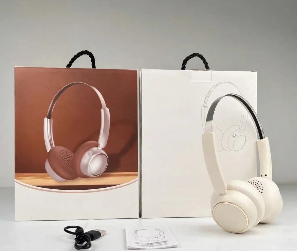 Retro trådløse hovedtelefoner med FM-radio og Bluetooth 5.4