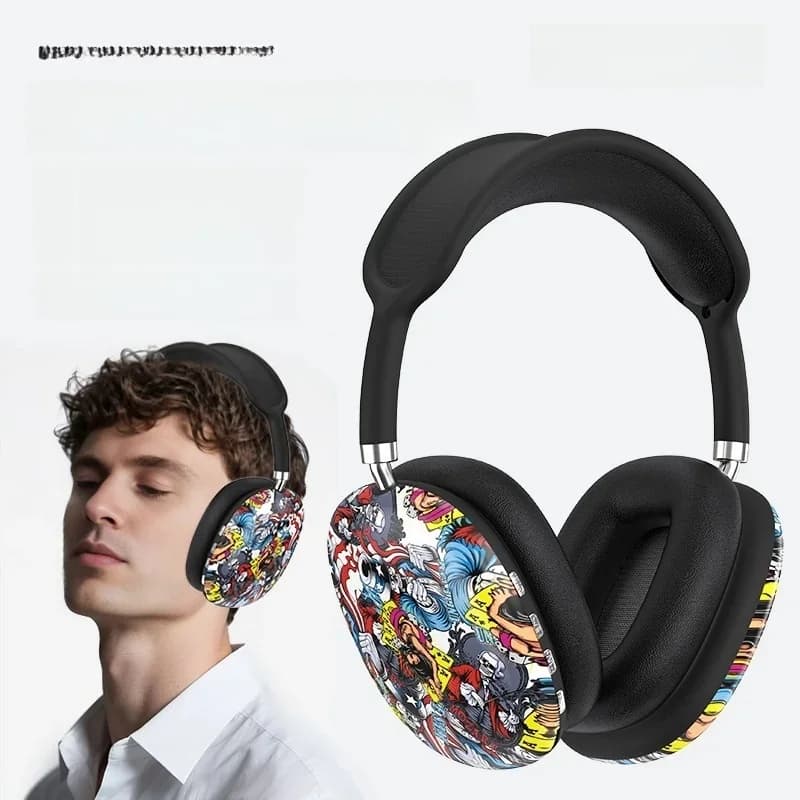 Graffiti Over-Ear Bluetooth-hovedtelefoner med FM-radio og TF-kortslot