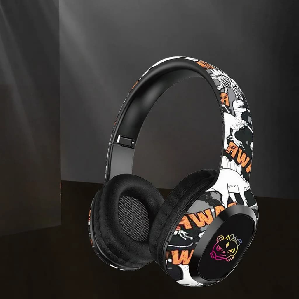Over-ear Bluetooth-hovedtelefoner med FM-radio og LED-lys
