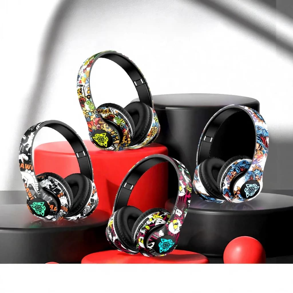 Trådløse Bluetooth over-ear hovedtelefoner med mikrofon, 40mm driver, 350mAh batteri