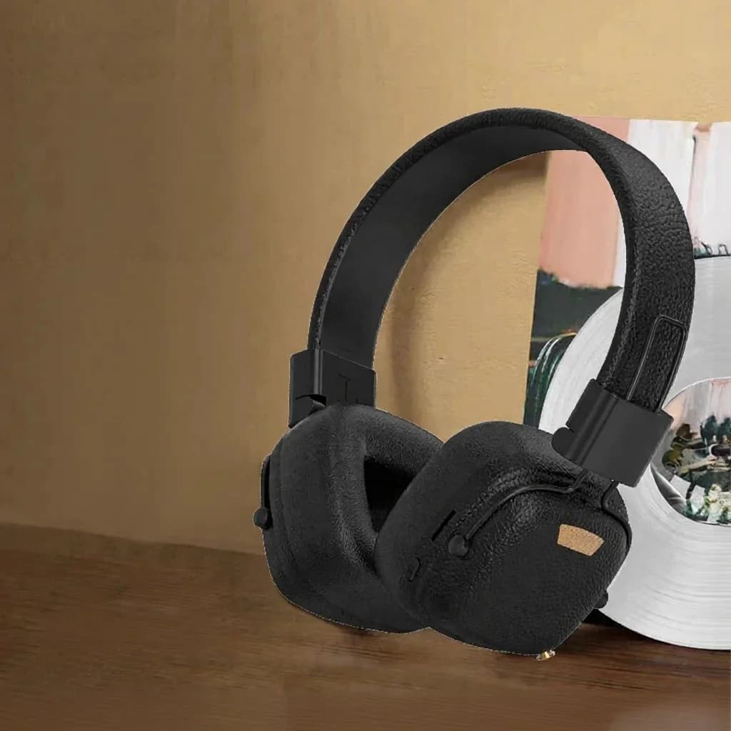 Retro over-ear Bluetooth-hovedtelefoner med EQ-tilstande og foldbart design