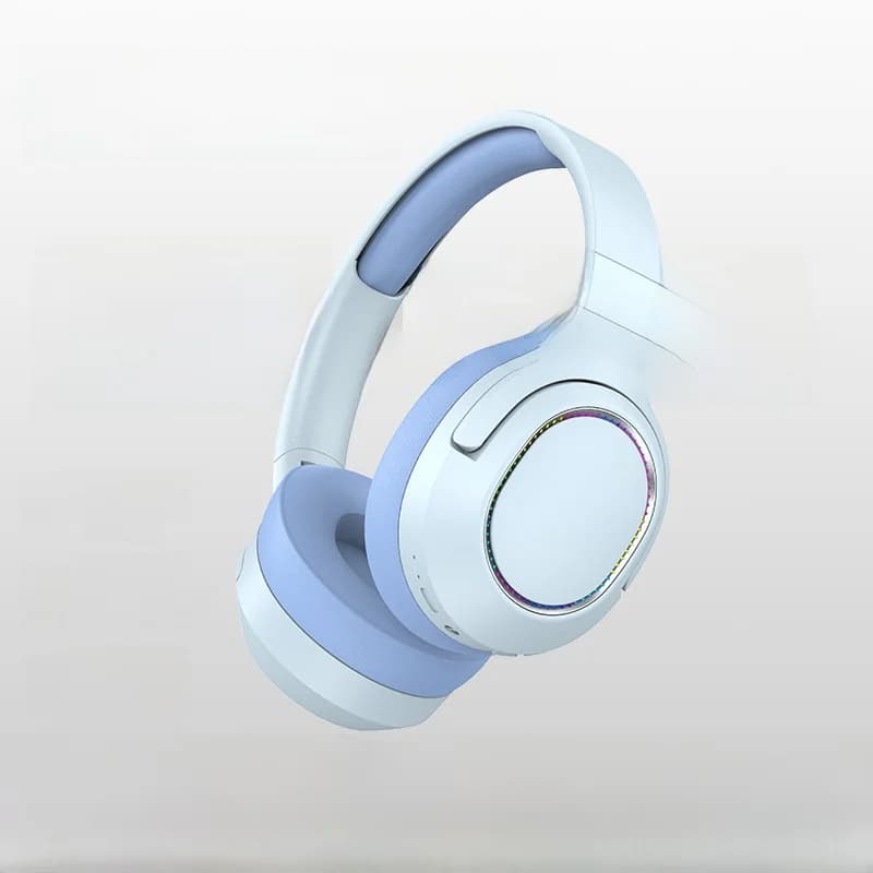 Trådløse Bluetooth over-ear hovedtelefoner med LED-lys og FM-radio