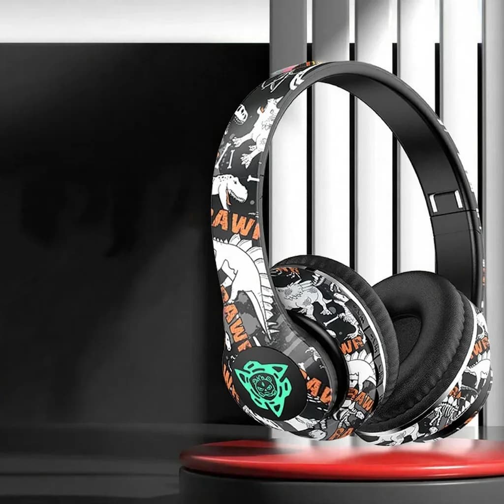 Trådløse Bluetooth over-ear-hovedtelefoner med mikrofon, 40 mm driver, 350 mAh batteri
