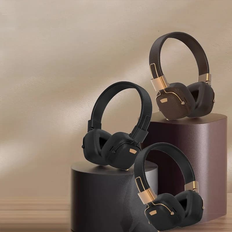 Retro over-ear Bluetooth-hovedtelefoner med EQ-tilstande og foldbart design