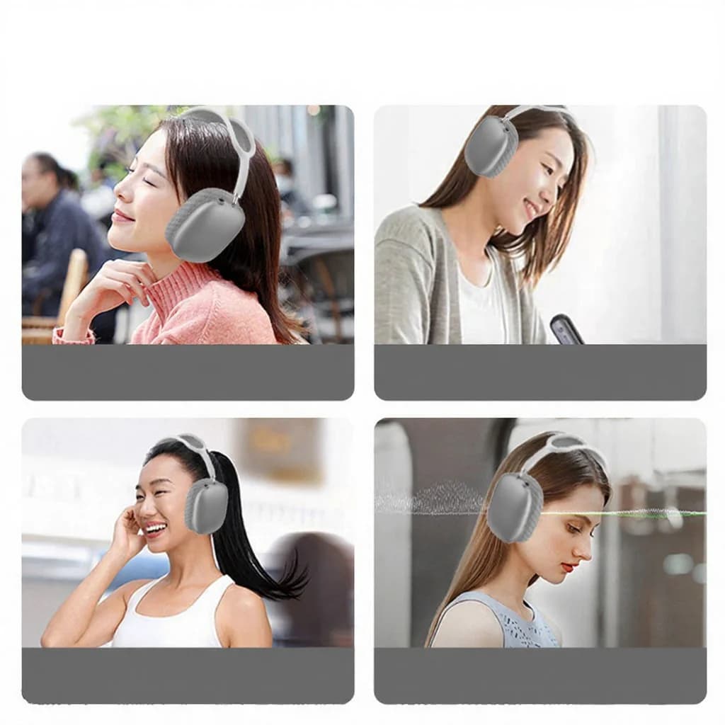 Trådløse over-ear hovedtelefoner med magnetiske ørekopper og mesh-pandebøjle
