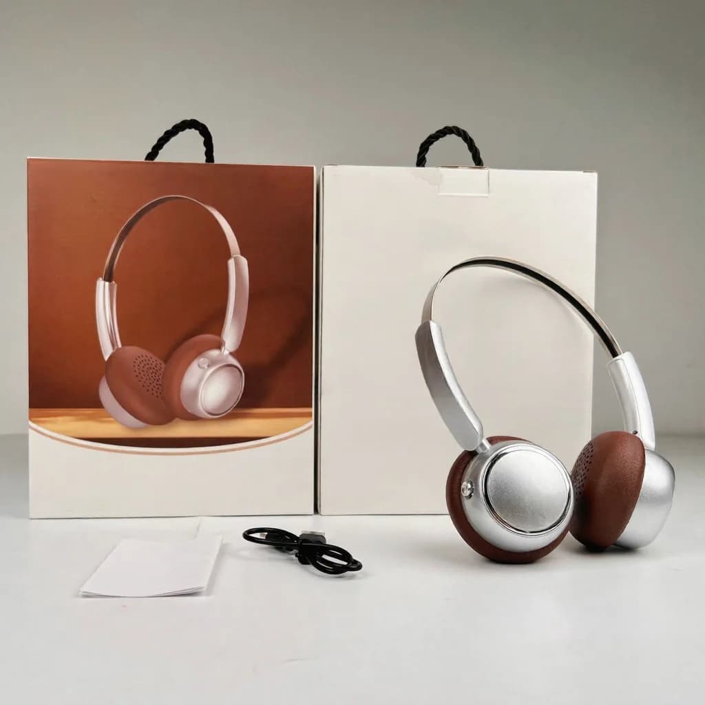 Retro trådløse hovedtelefoner med FM-radio og Bluetooth 5.4