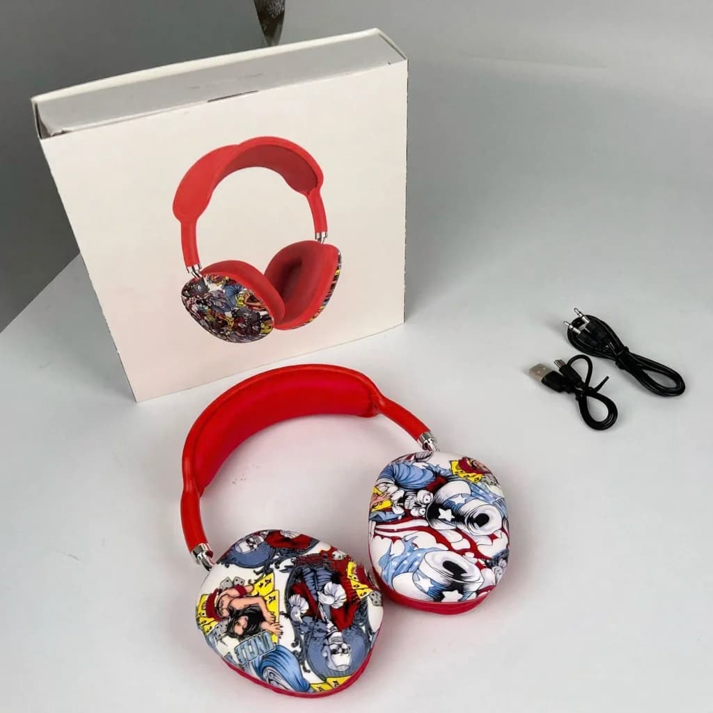 Graffiti over-ear trådløse hovedtelefoner med TF-kort og AUX