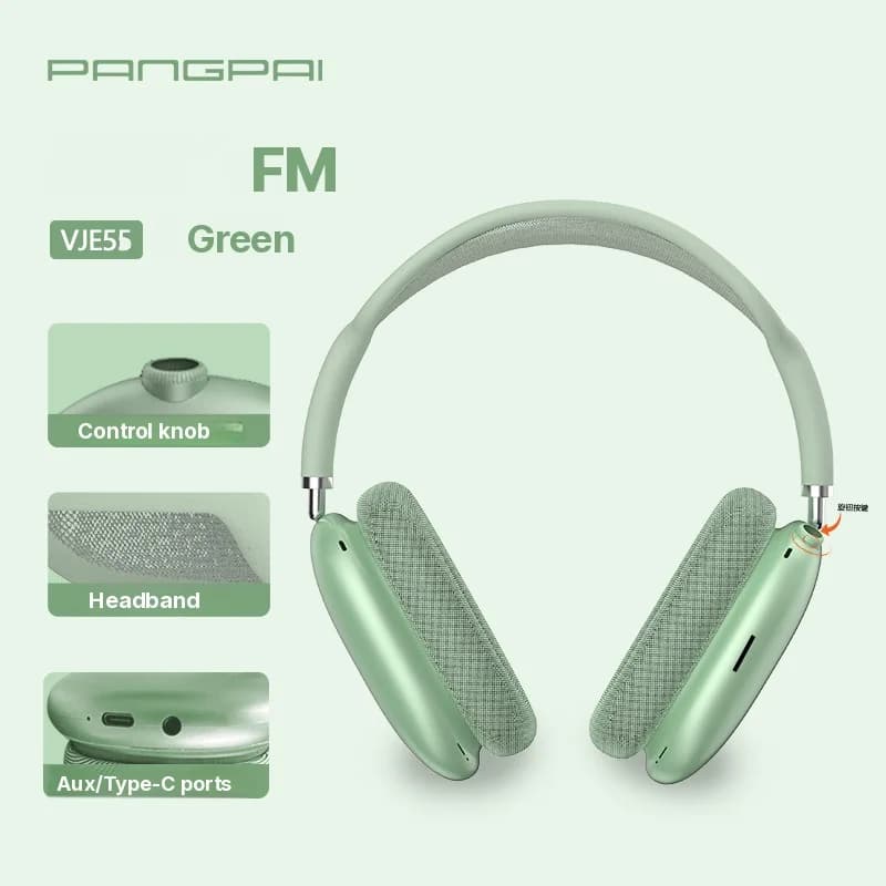 Bluetooth 5.4 on-ear hovedtelefoner med drejeknap og FM-radio