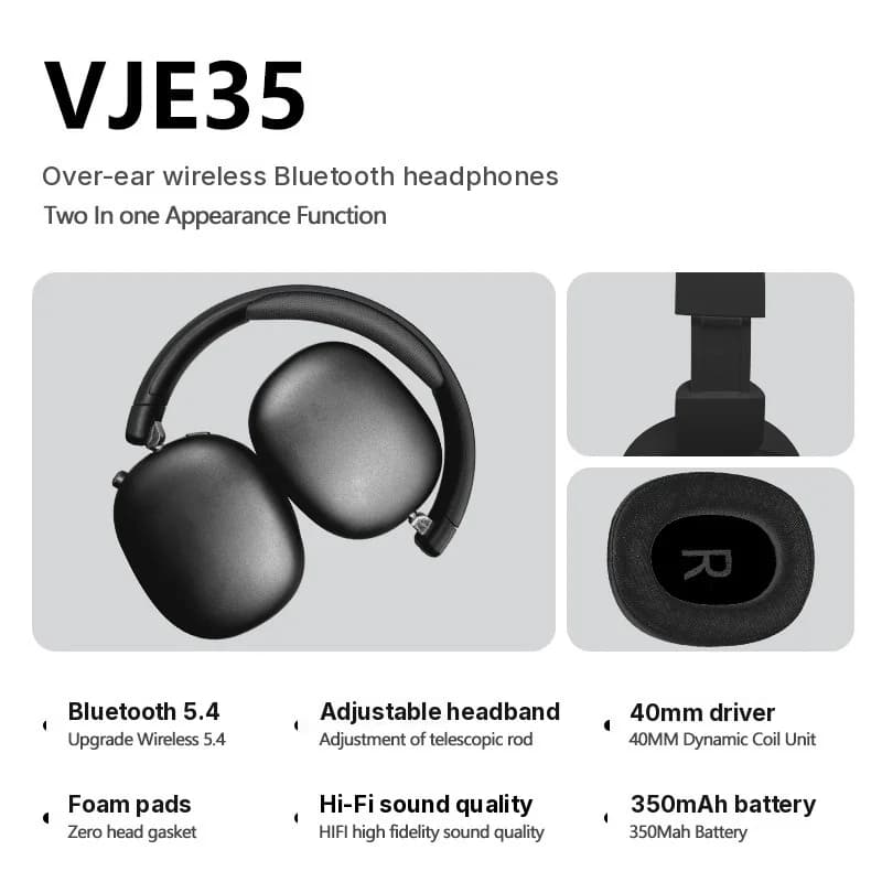 Trådløse Bluetooth-hovedtelefoner med FM-radio og TF-kortslot