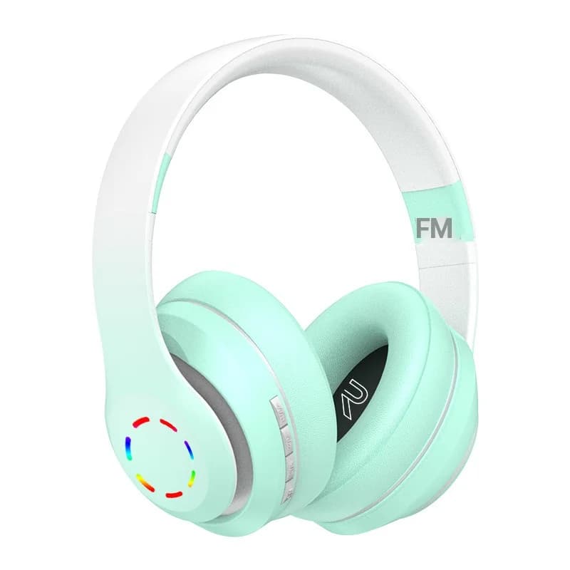 Trådløse on-ear hovedtelefoner med LED-lys og FM-radio