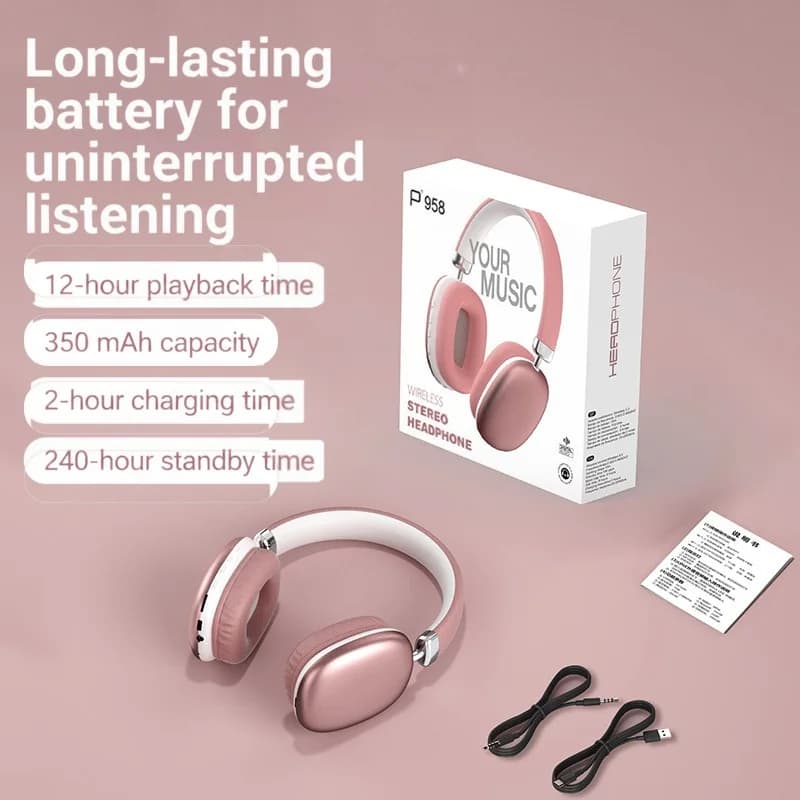Trådløse on-ear hovedtelefoner med FM-radio og TF-kortslot