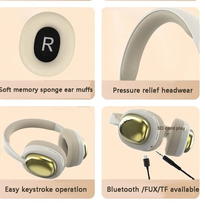 Trådløse over-ear hovedtelefoner med Bluetooth 5.3 og lang batterilevetid