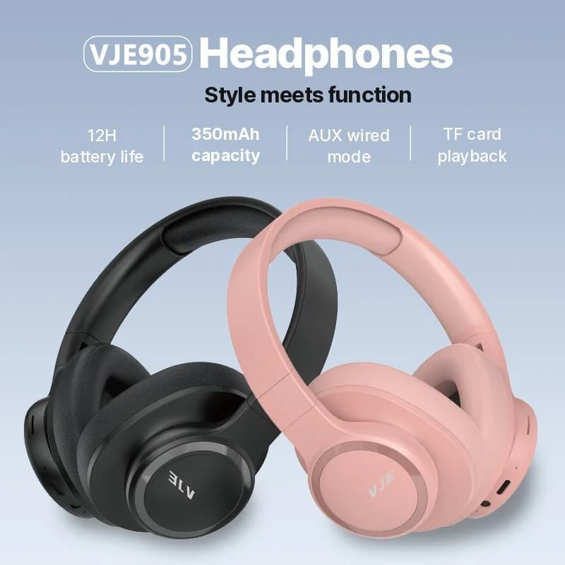 Trådløse Over-Ear hovedtelefoner med lang batterilevetid og Bluetooth 5.4