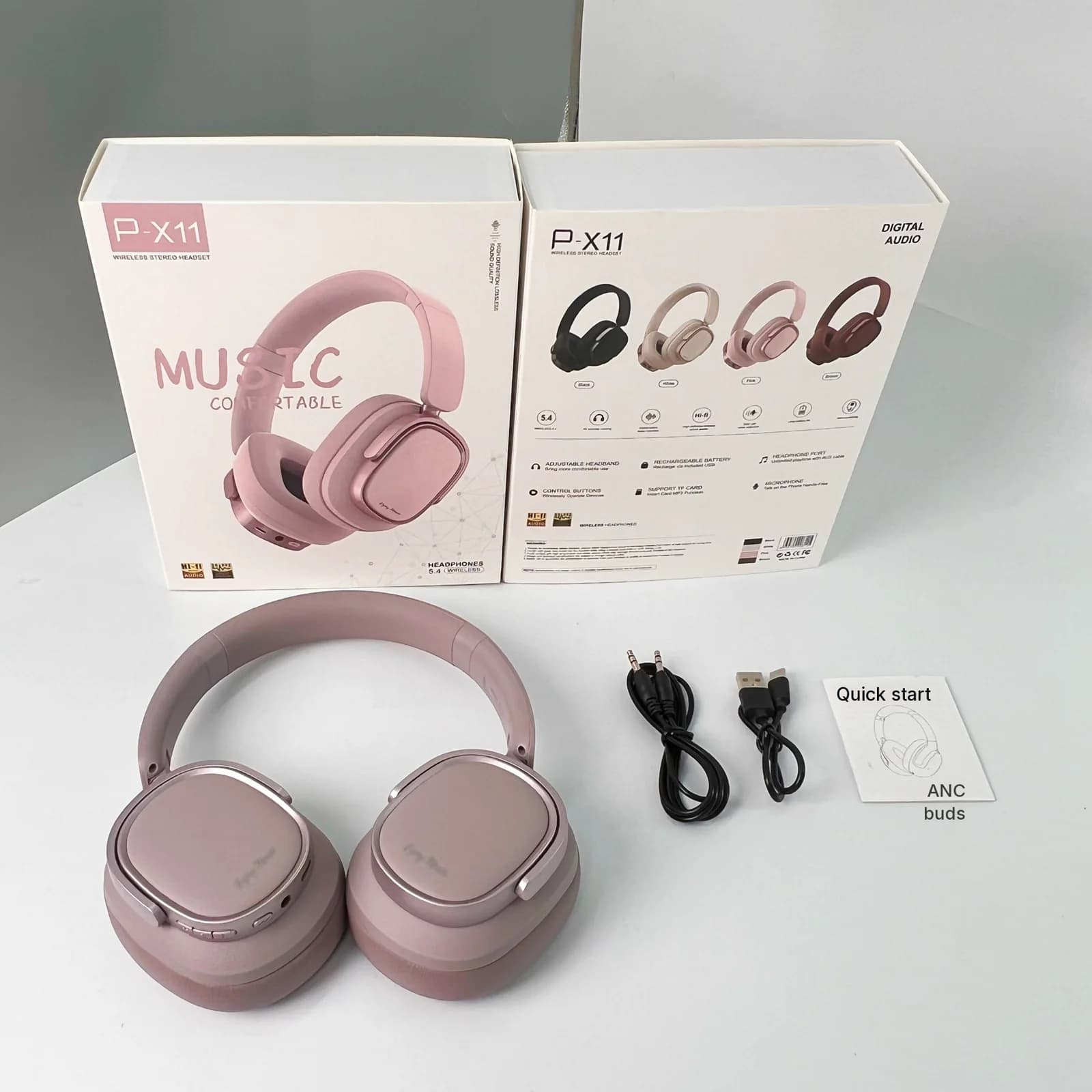 Retro Bluetooth-hovedtelefoner med aktiv støjreduktion