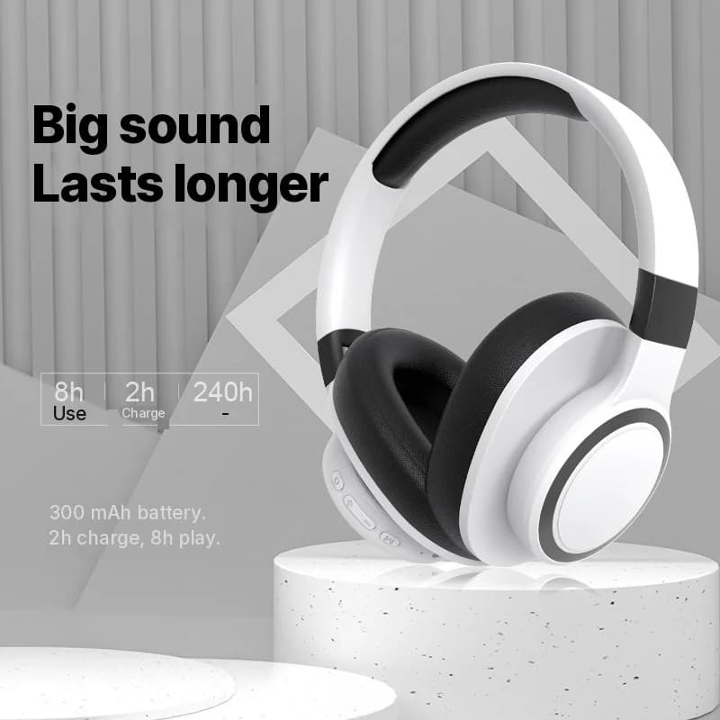 Trådløse Bluetooth over-ear-hovedtelefoner med FM-radio og TF-kortslot