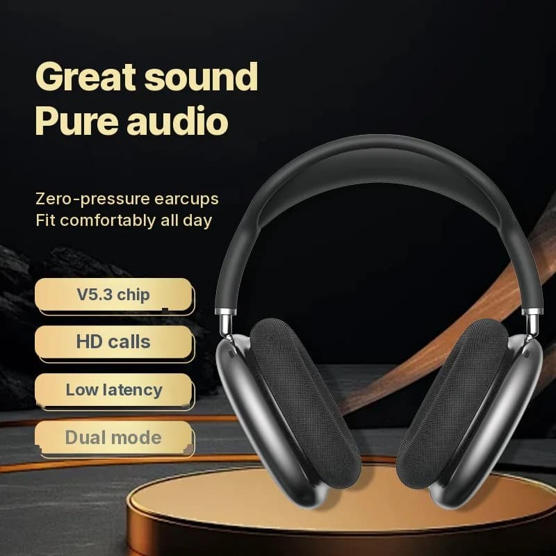 Over-ear trådløse Bluetooth-hovedtelefoner med dyb bas og Type-C-opladning