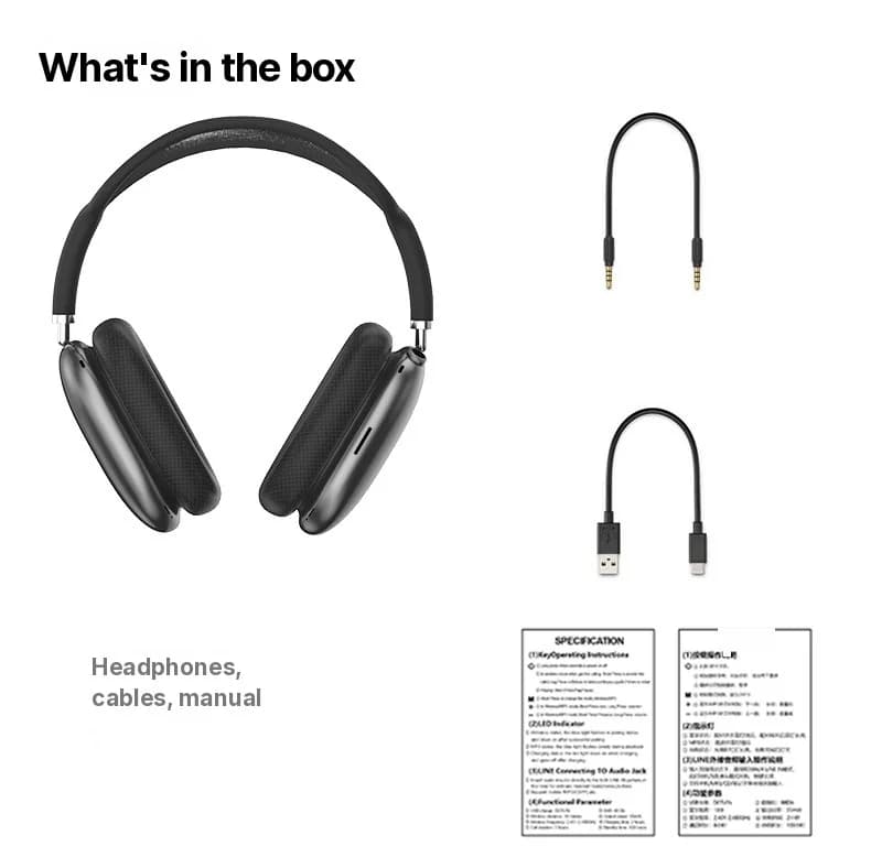 Bluetooth 5.4 on-ear hovedtelefoner med drejeknap og FM-radio