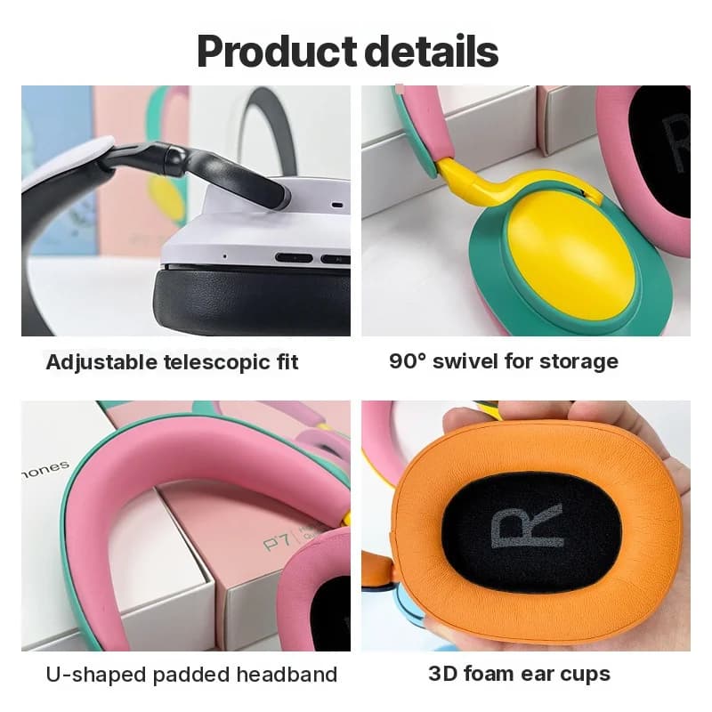 Trådløse over-ear Bluetooth-hovedtelefoner med mikrofon, FM-radio, Type-C