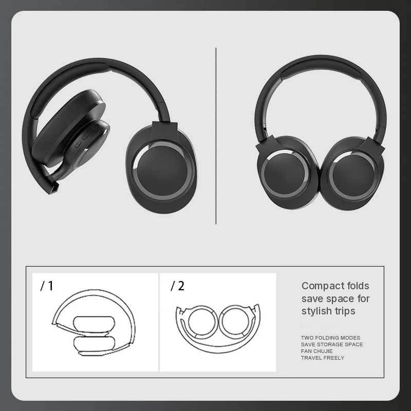 Trådløse Bluetooth over-ear-hovedtelefoner med FM-radio og TF-kortslot