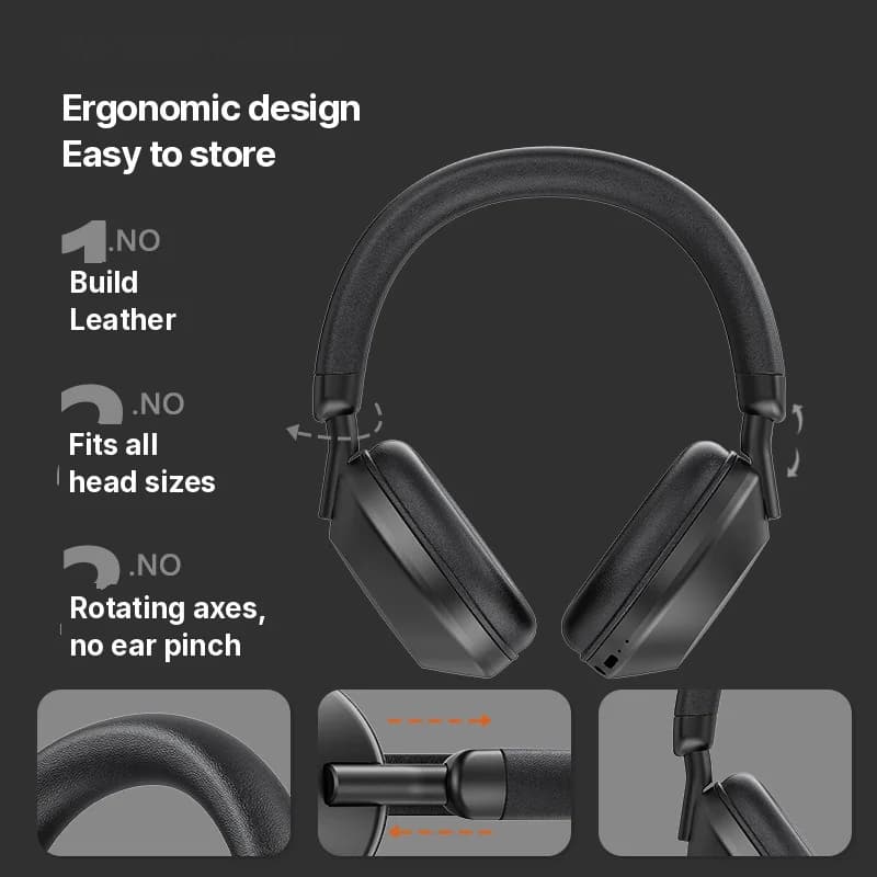 Trådløse over-ear hovedtelefoner med FM-radio og Bluetooth 5.4