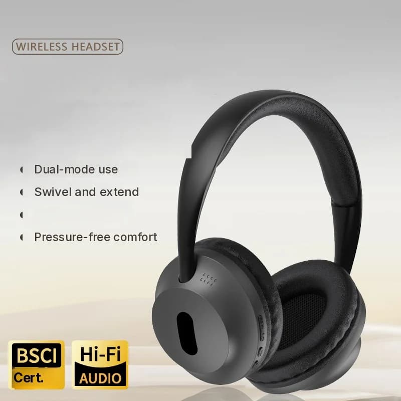 Trådløse Bluetooth over-ear-hovedtelefoner med mikrofon og 3,5mm lydkabel
