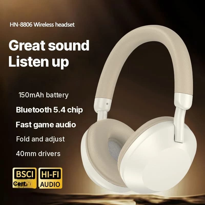 Trådløse over-ear hovedtelefoner med FM-radio og Bluetooth 5.4