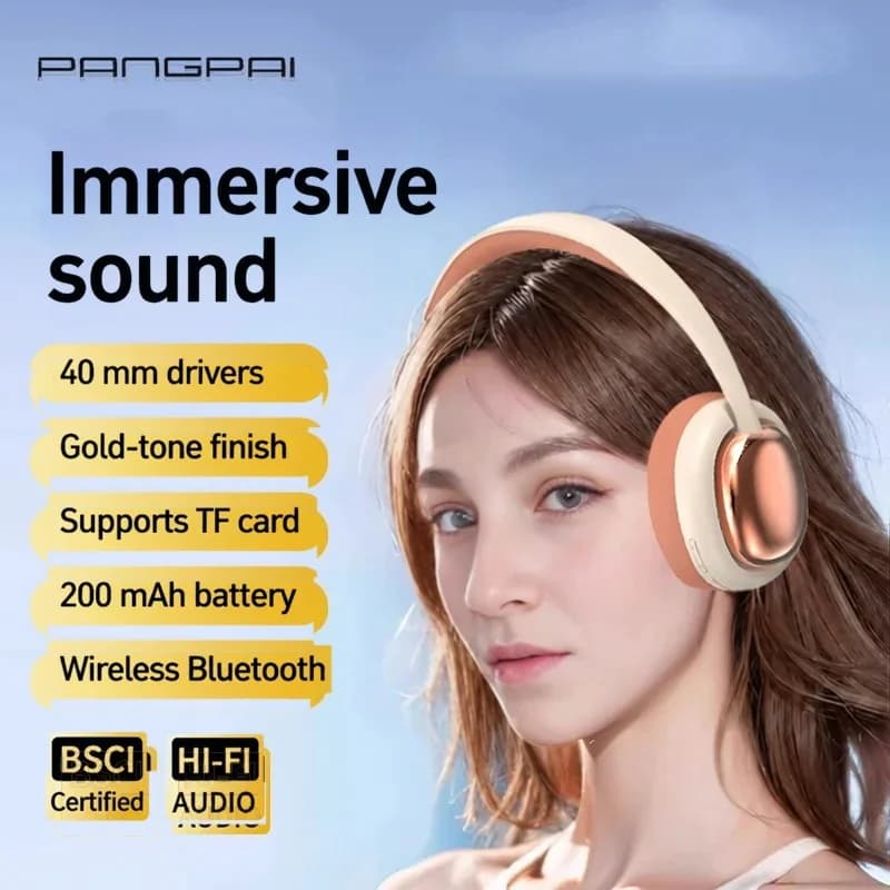 Over-ear trådløse Bluetooth-hovedtelefoner med mikrofon og 40 mm drivere