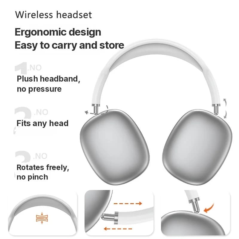 Over-ear trådløse Bluetooth-hovedtelefoner med dyb bas og Type-C-opladning