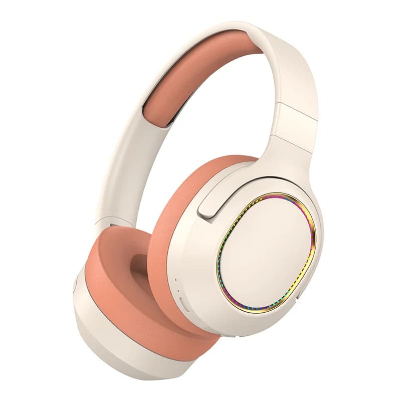Trådløse Bluetooth over-ear hovedtelefoner med LED-lys og FM-radio