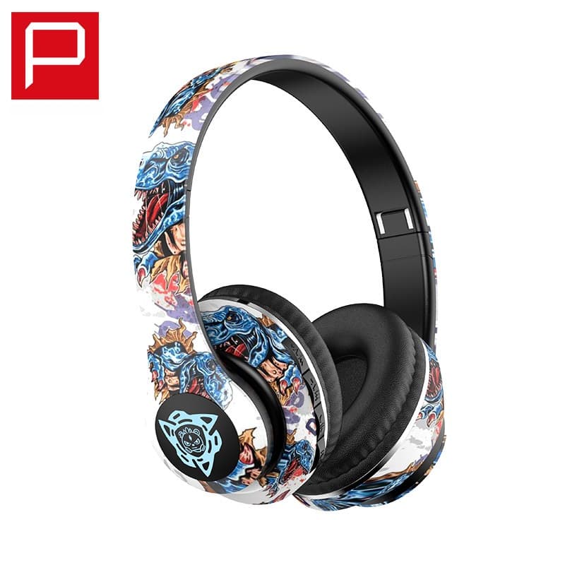 Trådløse Bluetooth-hovedtelefoner med graffiti-design og foldbar konstruktion