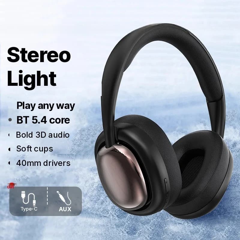 Over-ear trådløse Bluetooth-hovedtelefoner med mikrofon og 40 mm drivere